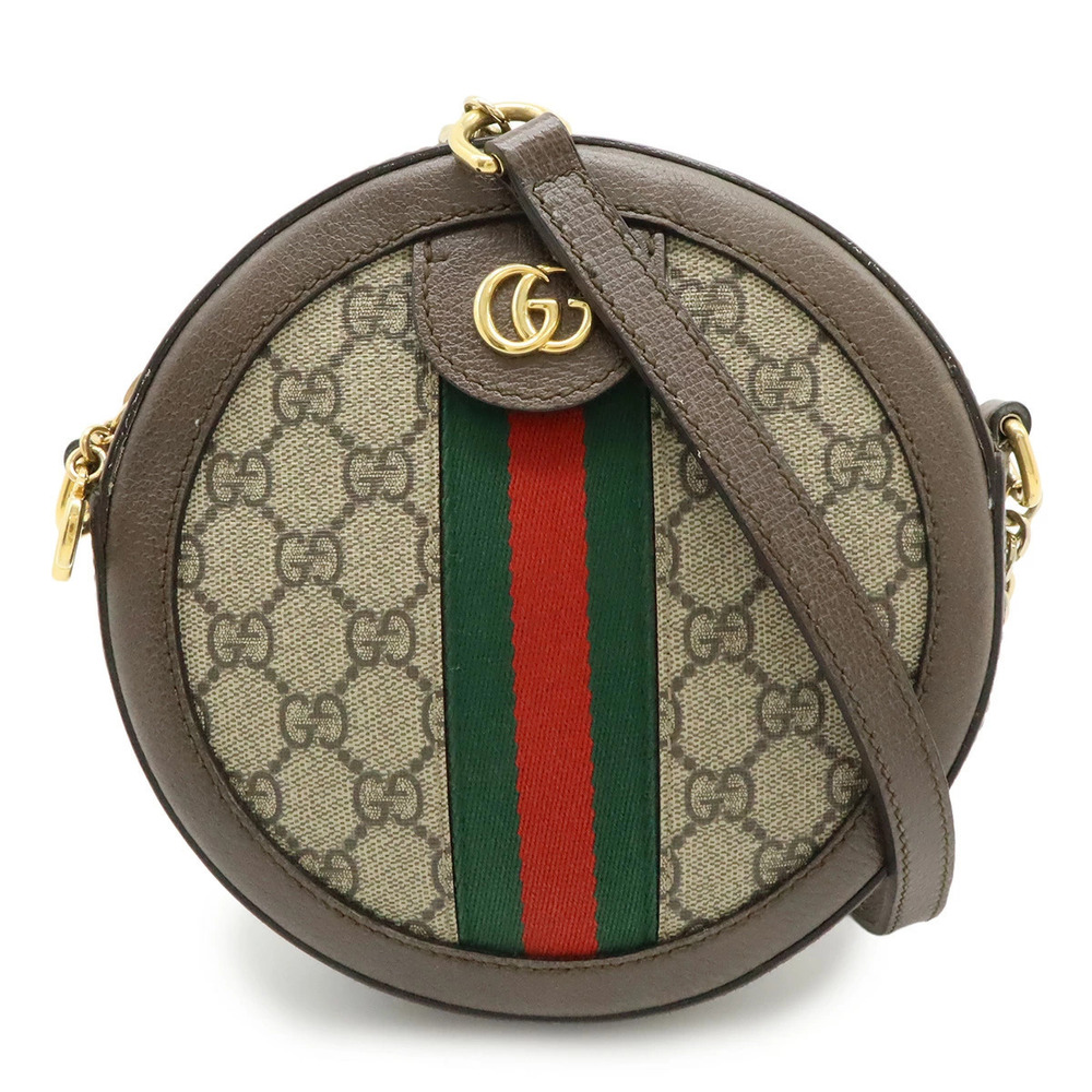 Gucci Ophidia GG Supreme Sherry Shoulder Bag Leather Beige Mocha Brown